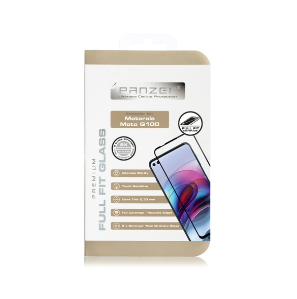 Panzer Motorola Moto G100 Full-fit glas - Svart