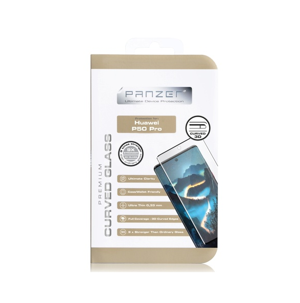 Panzer Huawei P50 Pro, Full-fit Glas - Svart