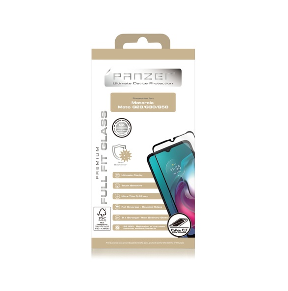 Panzer Motorola Moto G20/G30/G50 Full-fit glas - Svart