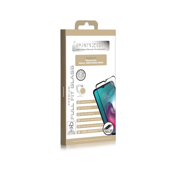 Panzer Motorola Moto G20/G30/G50 Full-fit glas - Svart