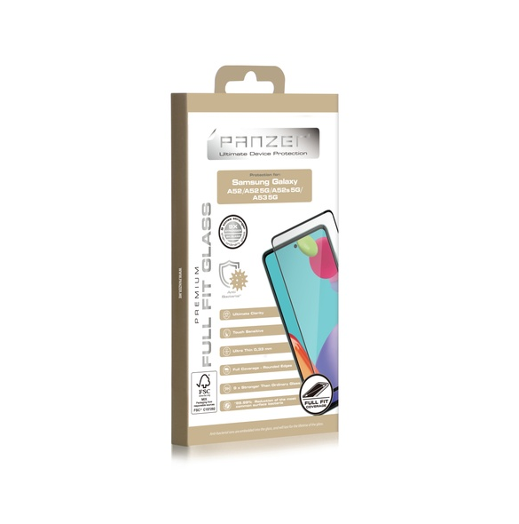 Panzer Samsung Galaxy A52/A52s/A53 5G, Full-fit glas - Svart