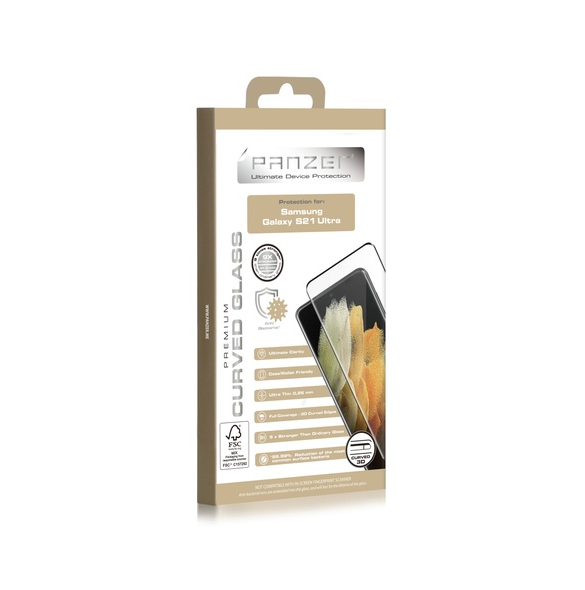 Panzer Samsung Galaxy S21 Ultra Curved Glass - Svart