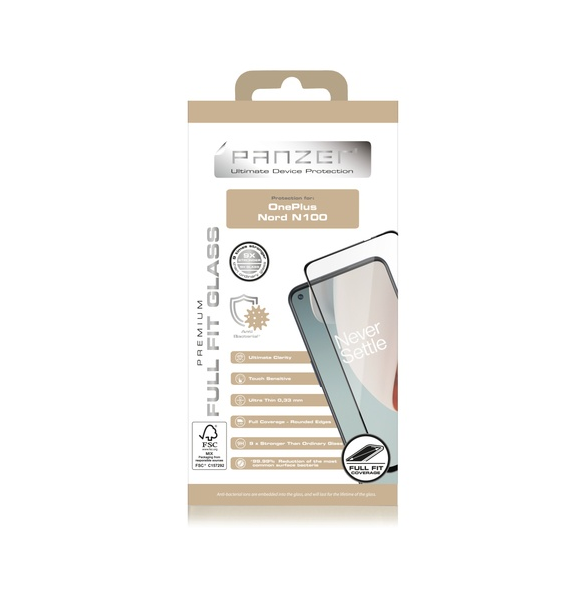 Panzer OnePlus Nord N100 Full-fit glas - Svart