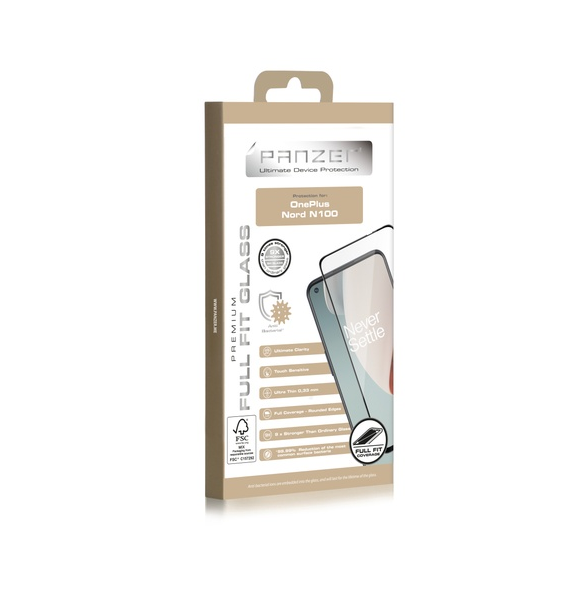 Panzer OnePlus Nord N100 Full-fit glas - Svart