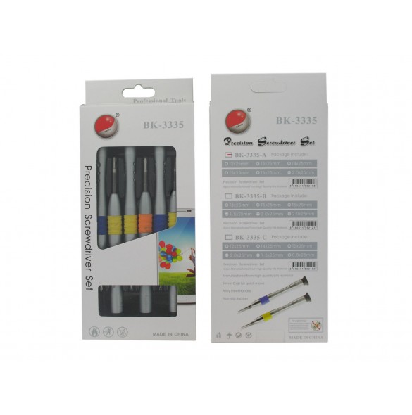 Baku BK-3335A Precision Skruvmejsel Set Innehåller T2, T3, T4, T5, T6, & +2.0 Philips