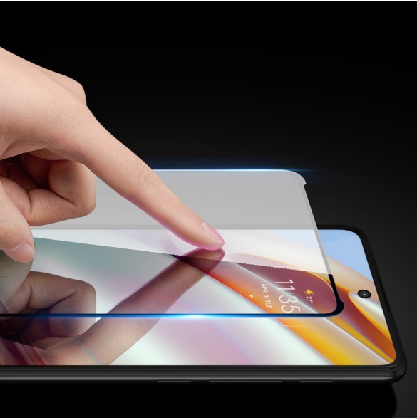 Dux Ducis 9D Tough Screen Protector i härdat glas heltäckande med ram för Motorola Moto G60S / Moto G60 - Svart (väskvänlig)