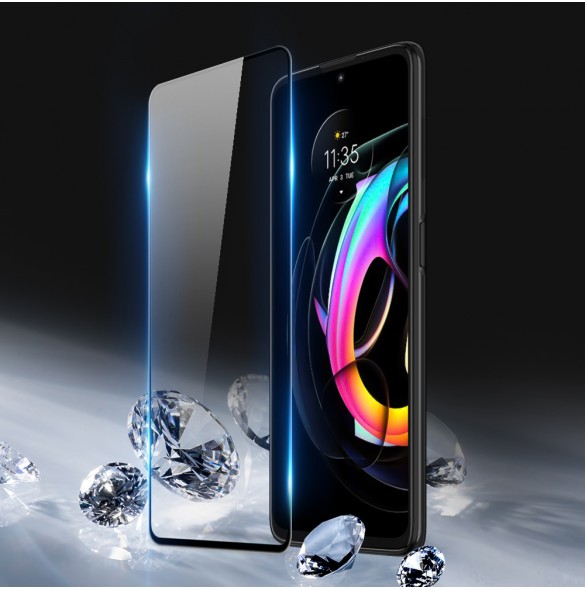Dux Ducis 9D Tough Screen Protector i härdat glas täckt med ram för Motorola Moto Edge 20 Lite - Svart (väskvänlig)