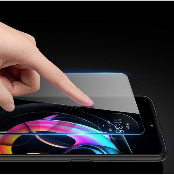 Dux Ducis 9D Tough Screen Protector i härdat glas täckt med ram för Motorola Moto Edge 20 Lite - Svart (väskvänlig)