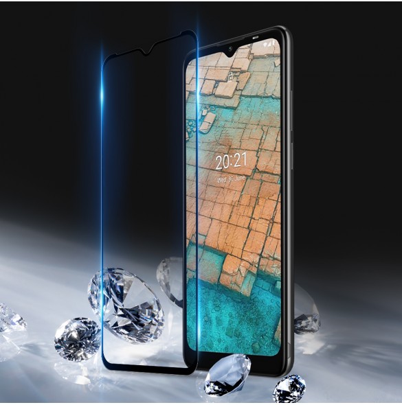 Dux Ducis 9D Tough Screen Protector i härdat glas helt täckt med ram för Nokia C20 / C10 - Svart (väskvänlig)