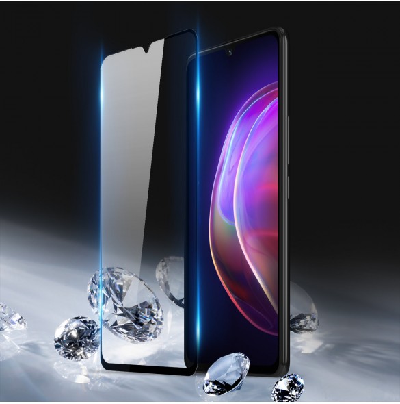 Dux Ducis 9D Tough Screen Protector i härdat glas heltäckt med ram för Vivo V21 5G / V21 4G - Genomskinligt (väskvänlig)