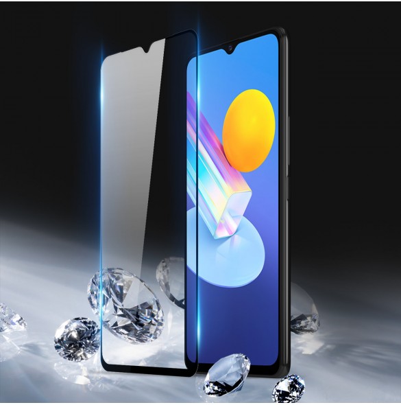Dux Ducis 9D Tough Screen Protector i härdat glas helt täckt med ram för Vivo Y72 5G - Genomskinligt (väskvänlig)