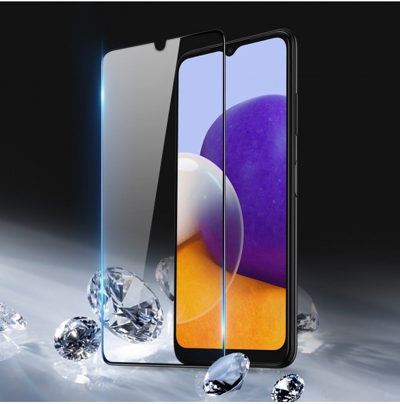 Dux Ducis 9D Tough Screen Protector i härdat glas täckt med ram för Samsung Galaxy A22 4G - Svart (väskvänlig)