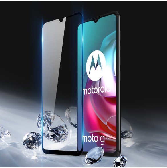Dux Ducis 9D Tough Screen Protector i härdat glas täckt med ram för Motorola Moto G10 / Moto G20 / Moto G30 - Svart (väskvänlig)