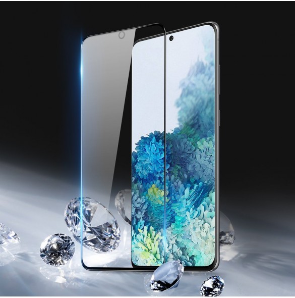 Dux Ducis 9D Tough Screen Protector i härdat glas täckt med ram för Samsung Galaxy S21 5G - Svart (väskvänlig)