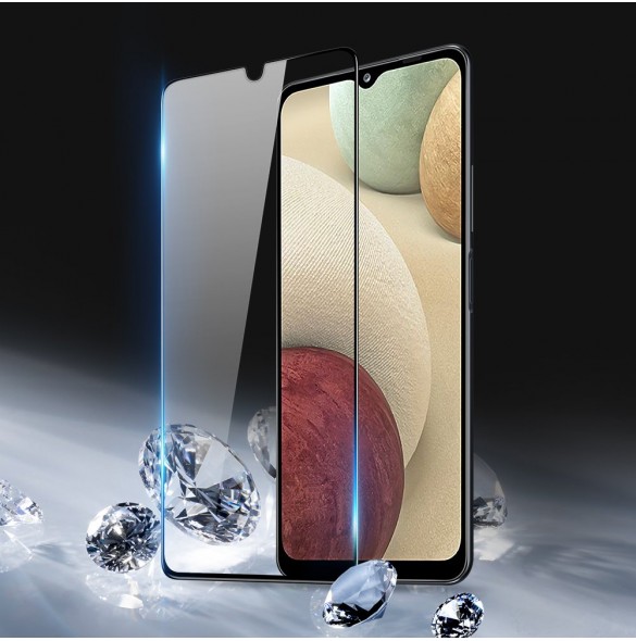 Dux Ducis 9D Tough Screen Protector i härdat glas täckt med ram för Samsung Galaxy A12 / Galaxy M12 - Svart (välvänlig)
