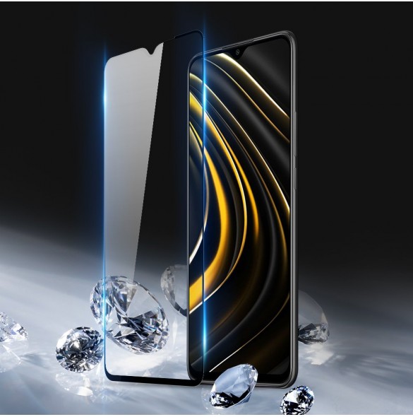 Dux Ducis 9D Tough Screen Protector i härdat glas täckt med ram för Xiaomi Poco M3 - Svart (väskvänlig)