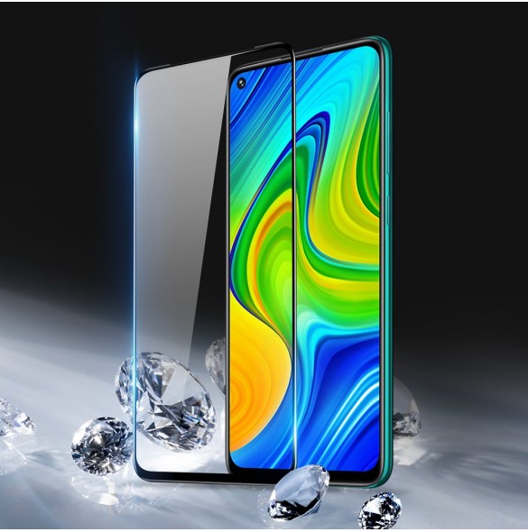 Dux Ducis 9D Tough Screen Protector i härdat glas täckt med ram för Xiaomi Redmi 10X 4G / Redmi Note 9 - Svart (väskvänlig)