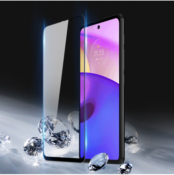 Dux Ducis 10D härdat glas helskärm 9H härdat glas med ram för Motorola Moto E40 - Svart (väskvänlig)