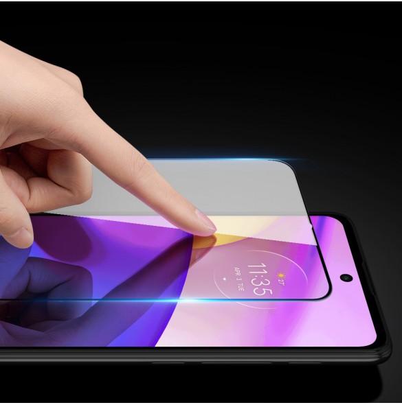 Dux Ducis 10D härdat glas helskärm 9H härdat glas med ram för Motorola Moto E40 - Svart (väskvänlig)