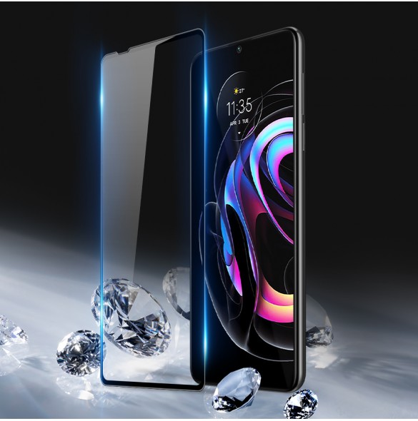 Dux Ducis 10D härdat glas helskärm 9H härdat glas med ram för Motorola Edge 20 Pro - Svart (väskvänlig)