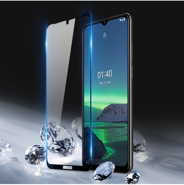 Dux Ducis 10D Tough Screen Protector av härdat glas täckt med ram för Nokia 1.4 - Genomskinlig (välvänlig)