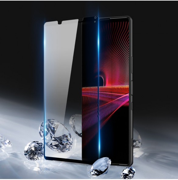 Dux Ducis 10D Tough Screen Protector i härdat glas helt täckt med ram för Sony Xperia 1 III - Svart (väskvänlig)