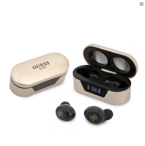 Guess True Wireless Classic Logo BT5.0 5H stereoheadset GUTWST31ED - Guld