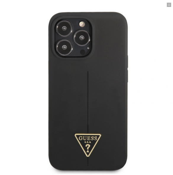Guess Silicone Line Triangle Case for iPhone 13 Pro - Svart GUHCP13LSLTGK