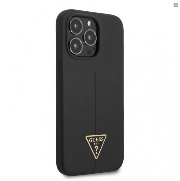Guess Silicone Line Triangle Case for iPhone 13 Pro - Svart GUHCP13LSLTGK