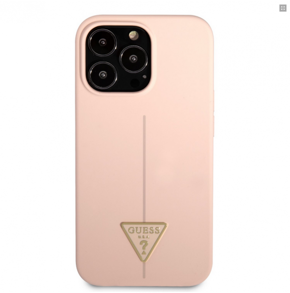 Guess Silicone Line Triangle Case for iPhone 13 Pro - Rosa GUHCP13LSLTGP