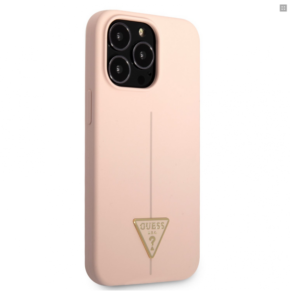 Guess Silicone Line Triangle Case for iPhone 13 Pro - Rosa GUHCP13LSLTGP