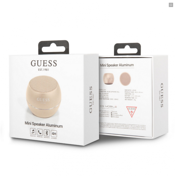 Guess Mini Bluetooth Speaker 3W 4H - Guld GUWSALGED