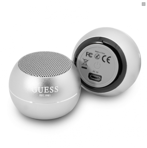 Guess Mini Bluetooth Speaker 3W 4H - Silver GUWSALGEG