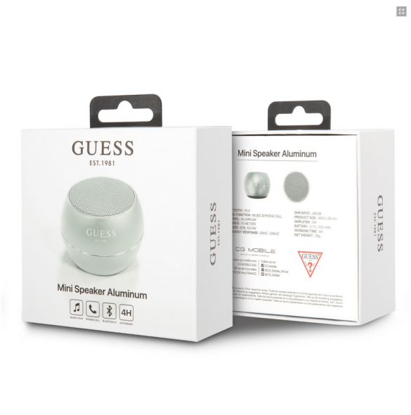 Guess Mini Bluetooth Speaker 3W 4H - Silver GUWSALGEG