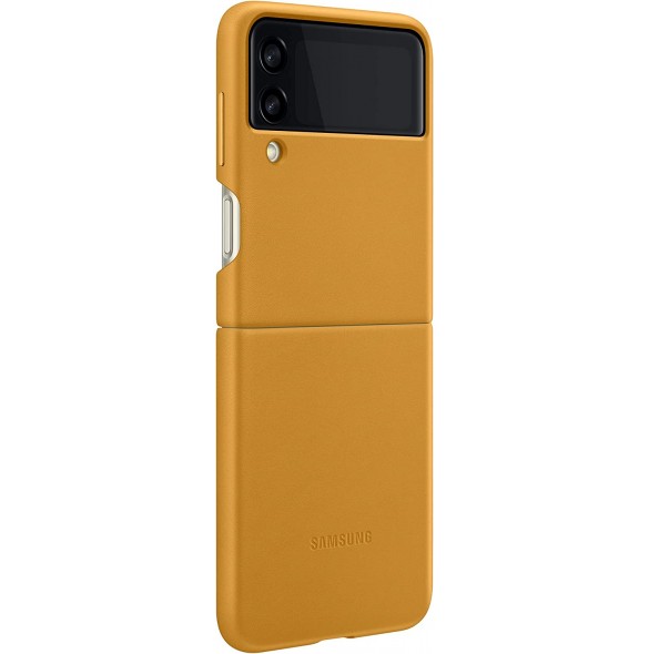 Samsung Leather Cover-fodral till Samsung Galaxy Z Flip 3 - Guld (EF-VF711LYE)