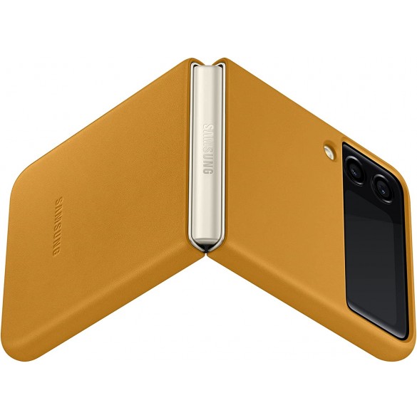 Samsung Leather Cover-fodral till Samsung Galaxy Z Flip 3 - Guld (EF-VF711LYE)