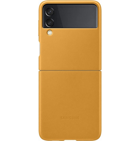 Samsung Leather Cover-fodral till Samsung Galaxy Z Flip 3 - Guld (EF-VF711LYE)