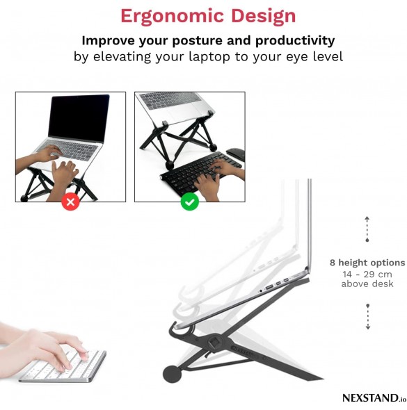 NEXSTAND K2 Laptop Stand, Foldable Laptop Holder, MacBook, Laptop 10-17 Inch