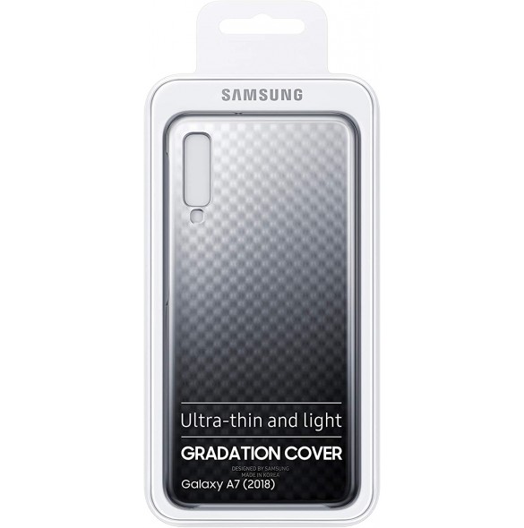 Samsung Gradation Cover Hård Gradient Väska till Samsung Galaxy A7 2018 A750 - Svart EF-AA750CBE
