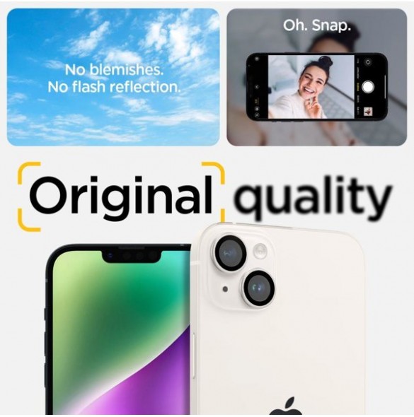 Spigen OPTIK.TR ”EZ FIT” CAMERA PROTECTOR 2-PACK IPHONE 14 / 14 PLUS STARLIGHT