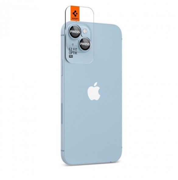 Spigen OPTIK.TR "EZ FIT" CAMERA PROTECTOR 2-PACK IPHONE 14 / 14 PLUS BLUE
