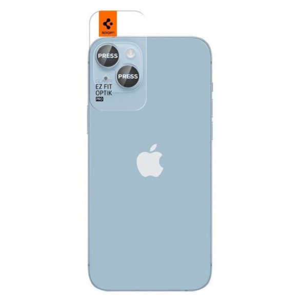 Spigen OPTIK.TR "EZ FIT" CAMERA PROTECTOR 2-PACK IPHONE 14 / 14 PLUS BLUE