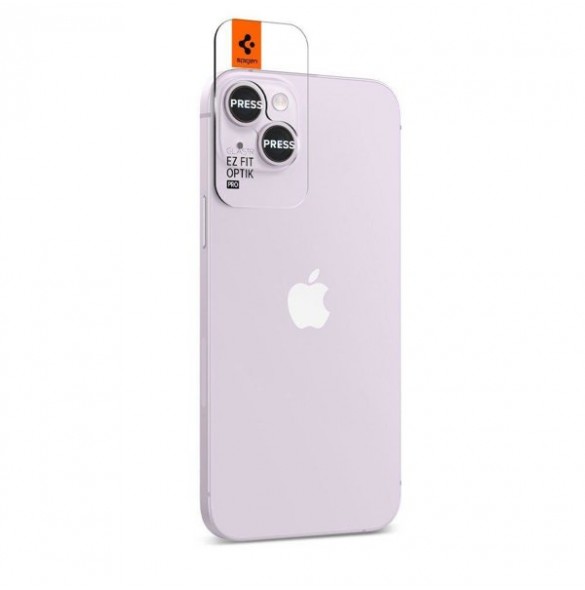 Spigen OPTIK.TR ”EZ FIT” CAMERA PROTECTOR 2-PACK IPHONE 14 / 14 PLUS PURPLE