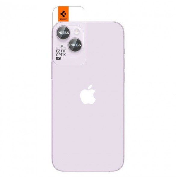 Spigen OPTIK.TR ”EZ FIT” CAMERA PROTECTOR 2-PACK IPHONE 14 / 14 PLUS PURPLE