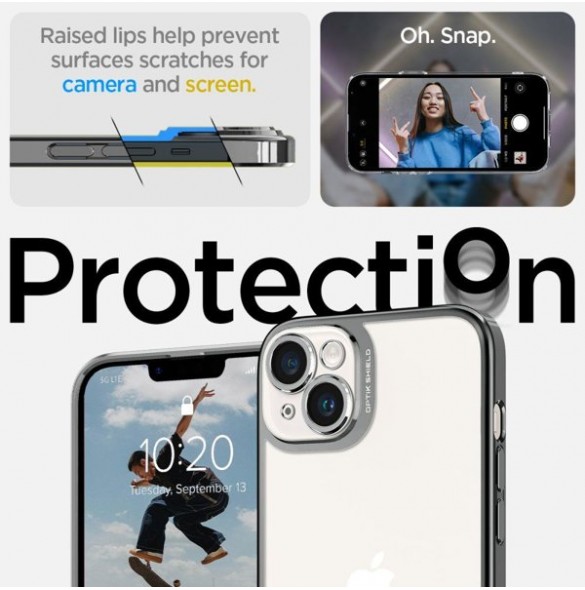Spigen OPTIK CRYSTAL IPHONE 14 CHROME GRAY