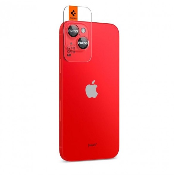 Spigen OPTIK.TR ”EZ FIT” CAMERA PROTECTOR 2-PACK IPHONE 14 / 14 PLUS RED