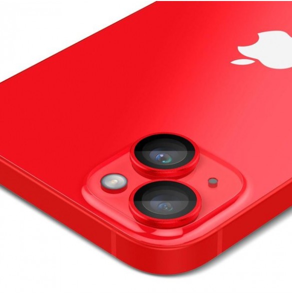 Spigen OPTIK.TR ”EZ FIT” CAMERA PROTECTOR 2-PACK IPHONE 14 / 14 PLUS RED