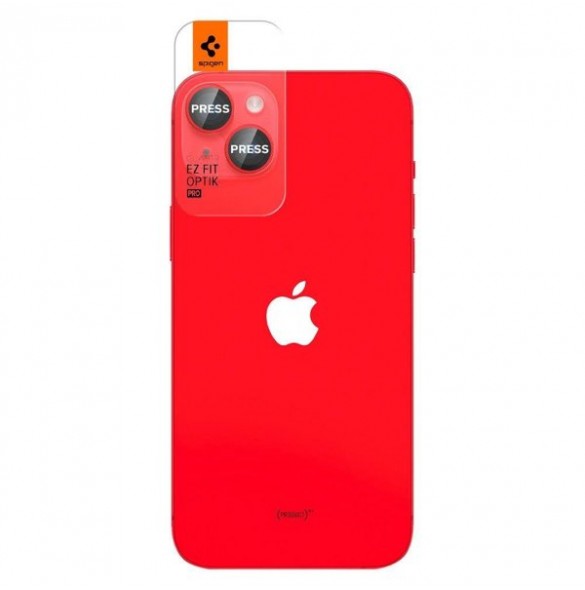 Spigen OPTIK.TR ”EZ FIT” CAMERA PROTECTOR 2-PACK IPHONE 14 / 14 PLUS RED