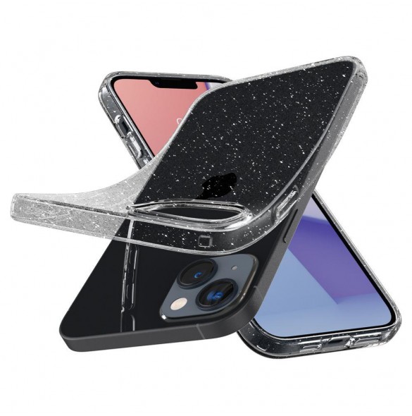 Spigen Liquid Crystal case with glitter for iPhone 14 transparent