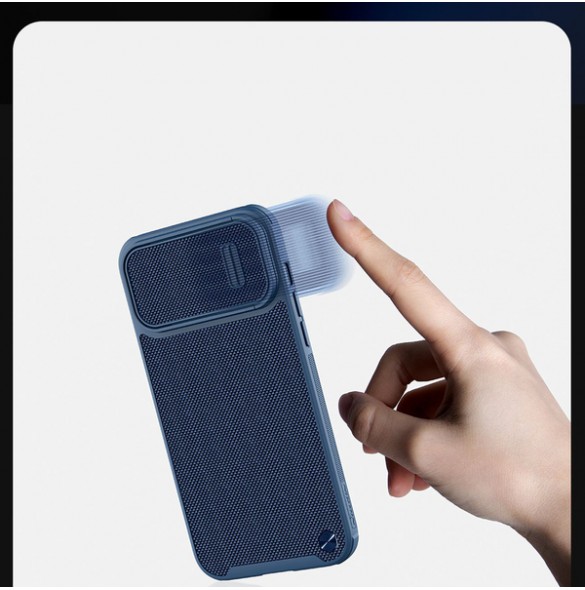 Nillkin Textured S Case iPhone 14 armored case with camera cover blue